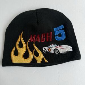 +Vintage Y2K Speed Racer Mach 5 Beanie Fleece Lined Embroidered Fits Adult S/M